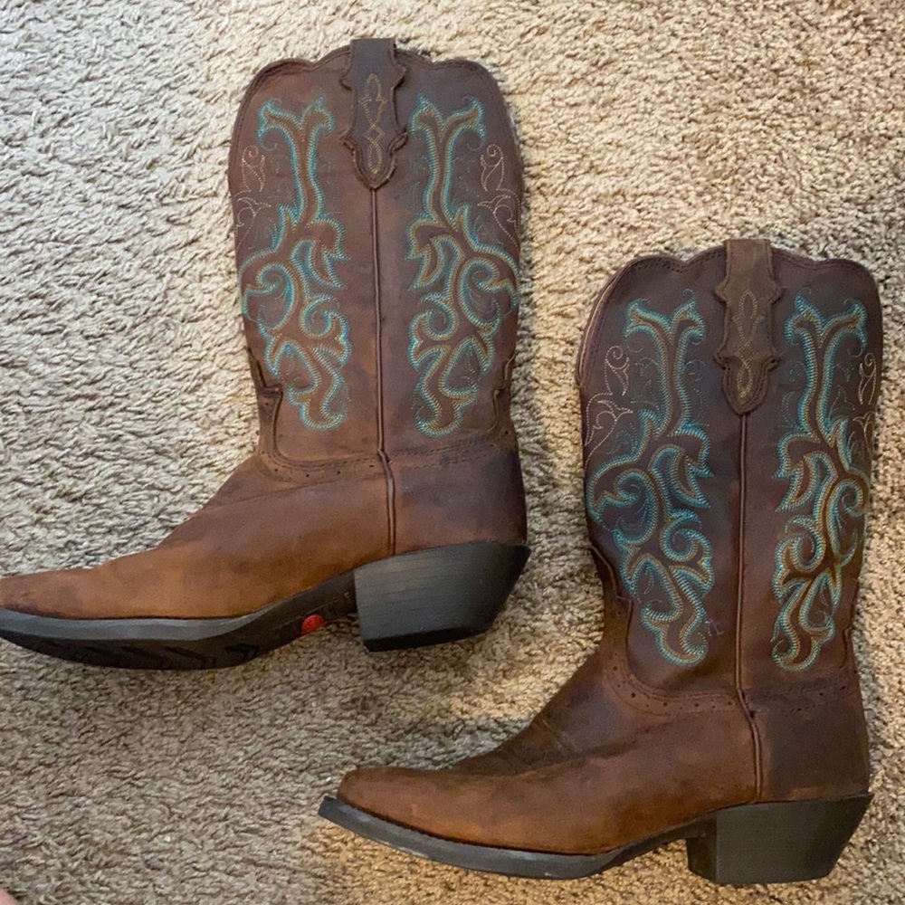 Justin Women 12” Square Toe Stampede Boots